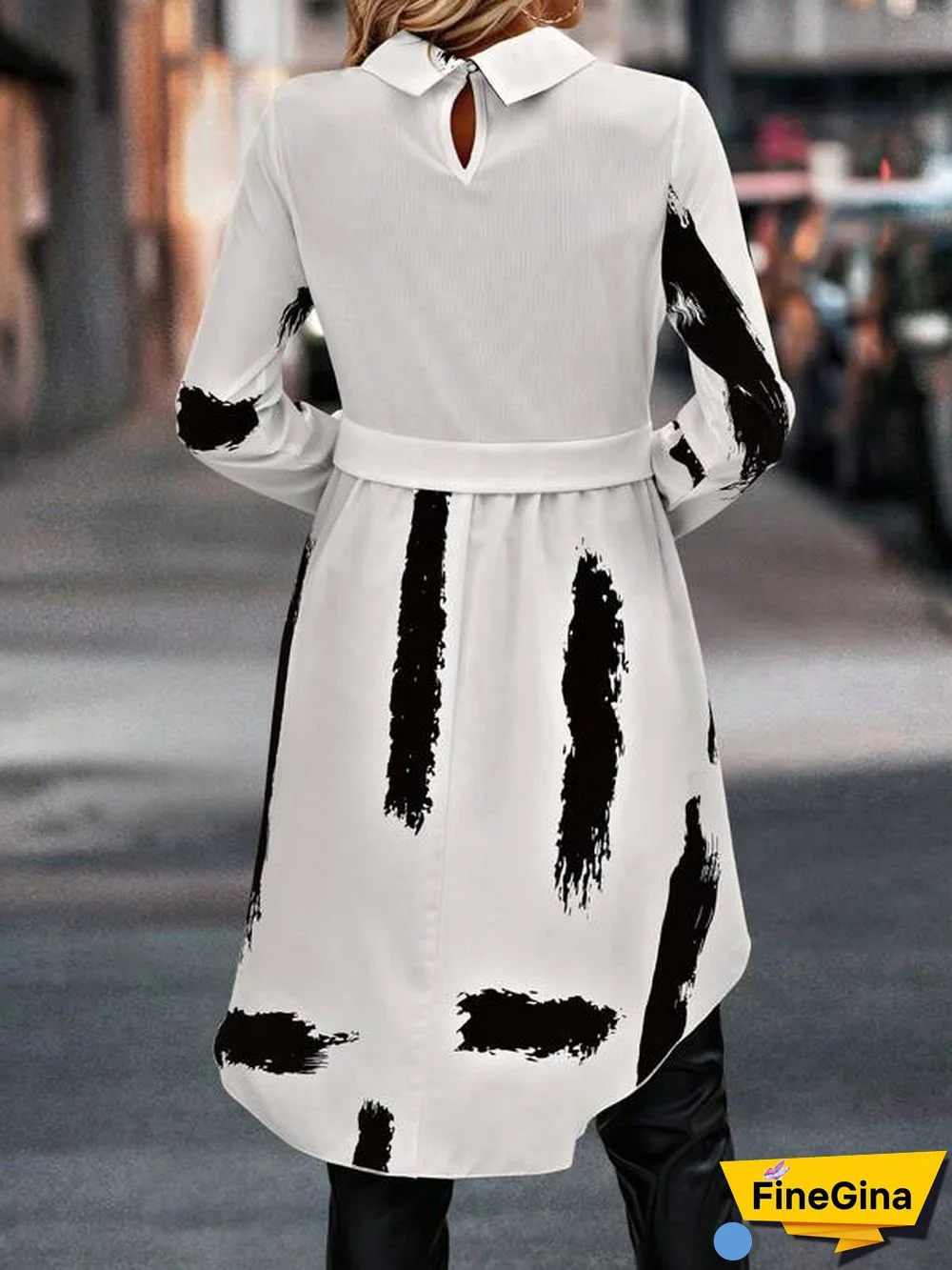 Classy Print Long Sleeve Top