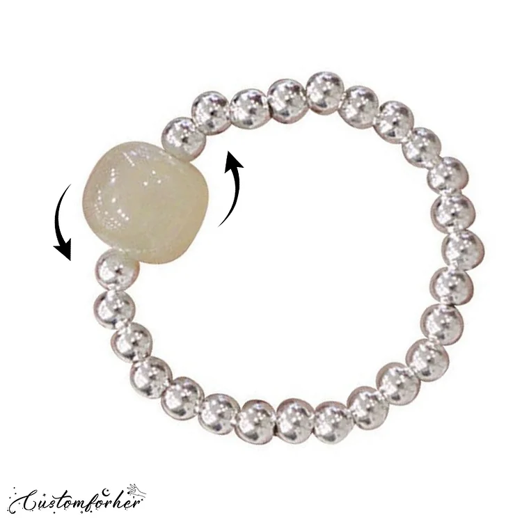 Hetian Jade Beads 925 Sterling Silver Beads Ring