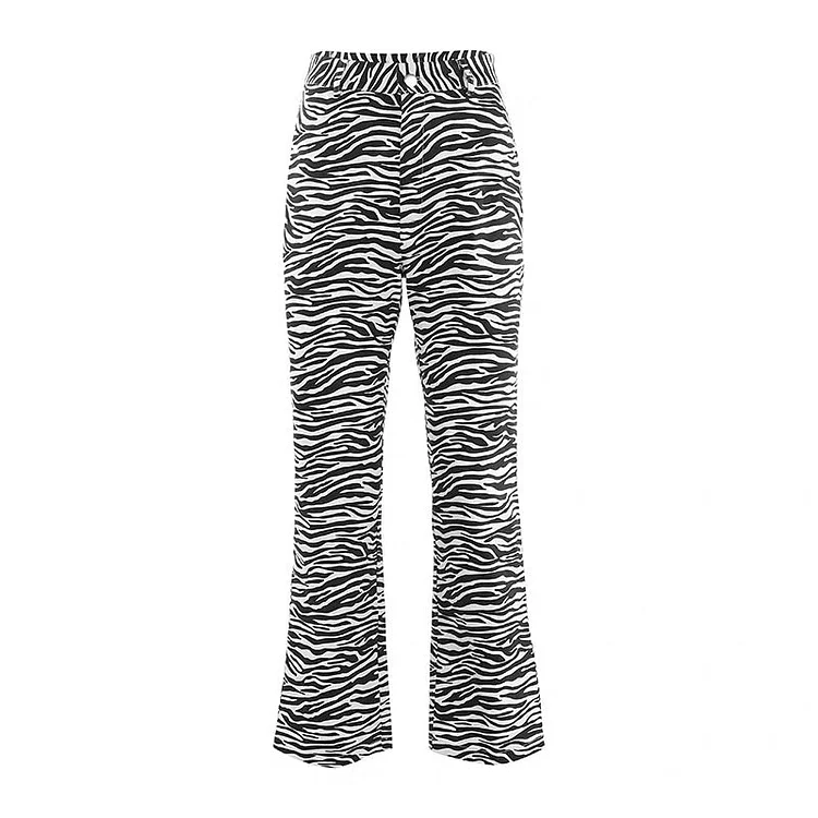 Zebra Pattern Printed Pants