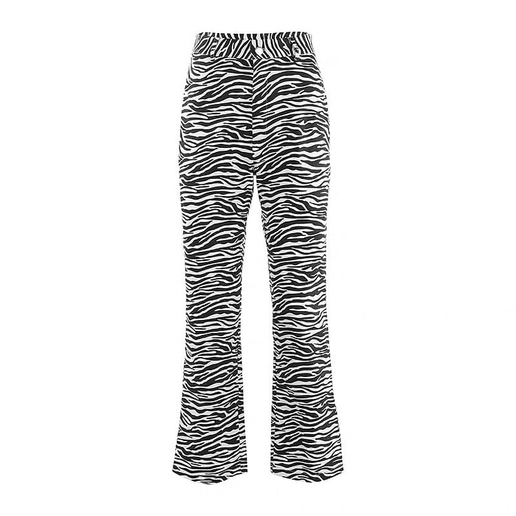 Zebra Pattern Printed Pants