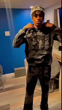 Casual street patchwork hoodie and trousers two-piece suit