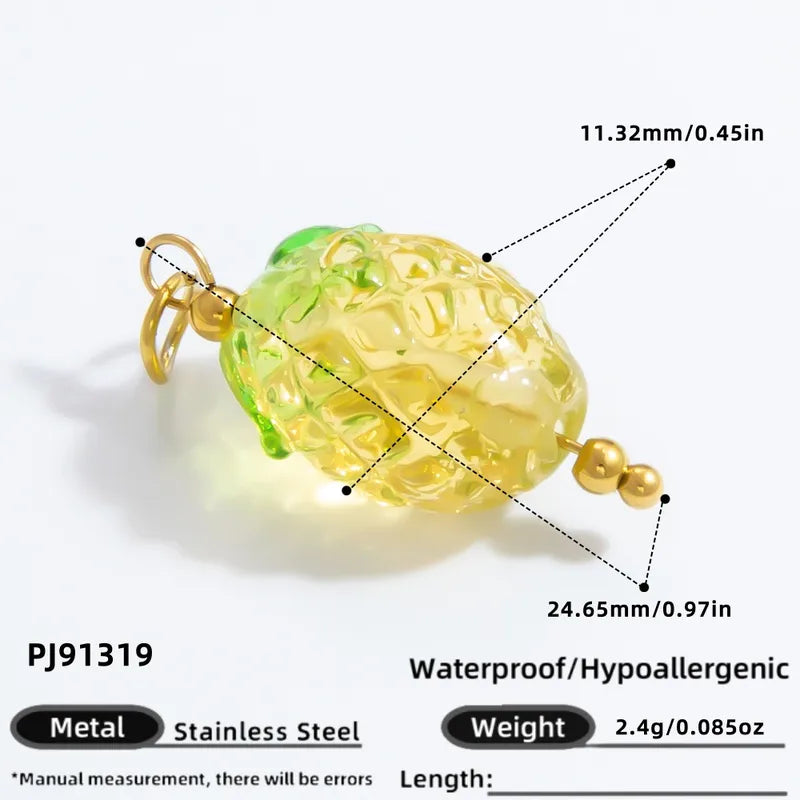 1 Piece 11.34*11.08mm 24.65*13.62mm 4.29*24.15mm 304 Stainless Steel Zircon 18K Gold Plated Tree Heart Shape Candy Jewelry Accessories Pendant