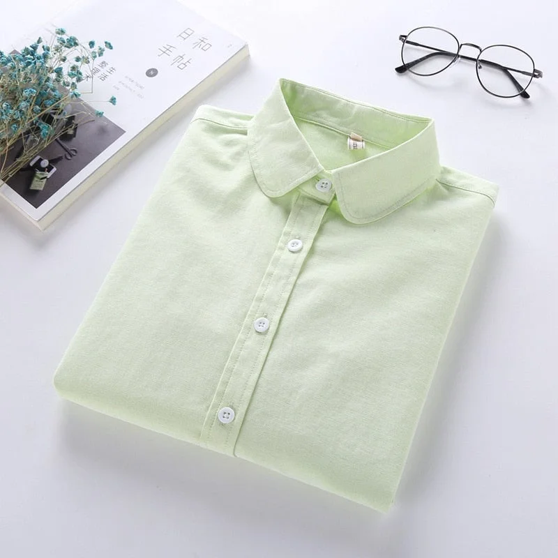Women Blouse New Casual BRAND Long Sleeve Oxford White Blue Shirt Woman Office Wear Shirts High Quality Blusas Ladies Tops