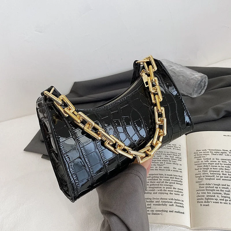 Retro Casual Women's Totes Shoulder Bag Fashion Exquisite Shopping Bag PU Leather Chain Handbags for Women 2021 Free Shipping