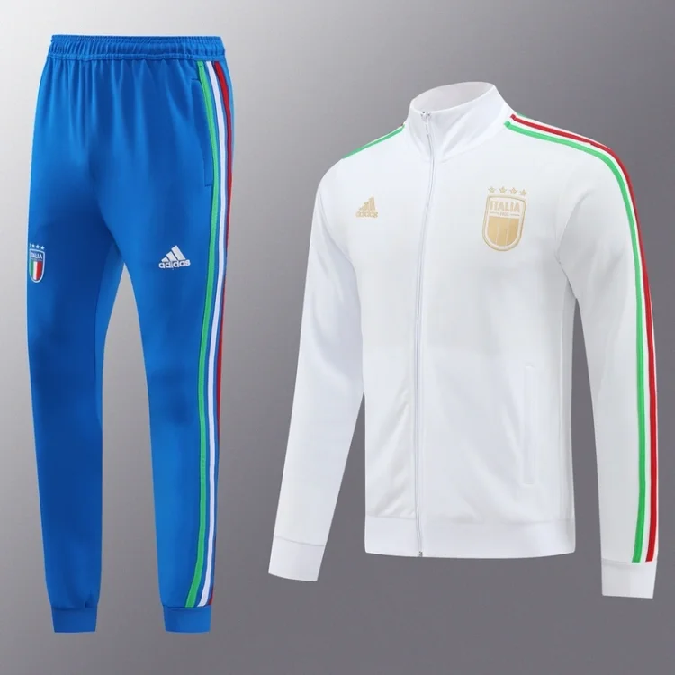 2024 Italy White Long Sleeve Sports Jacket Suit