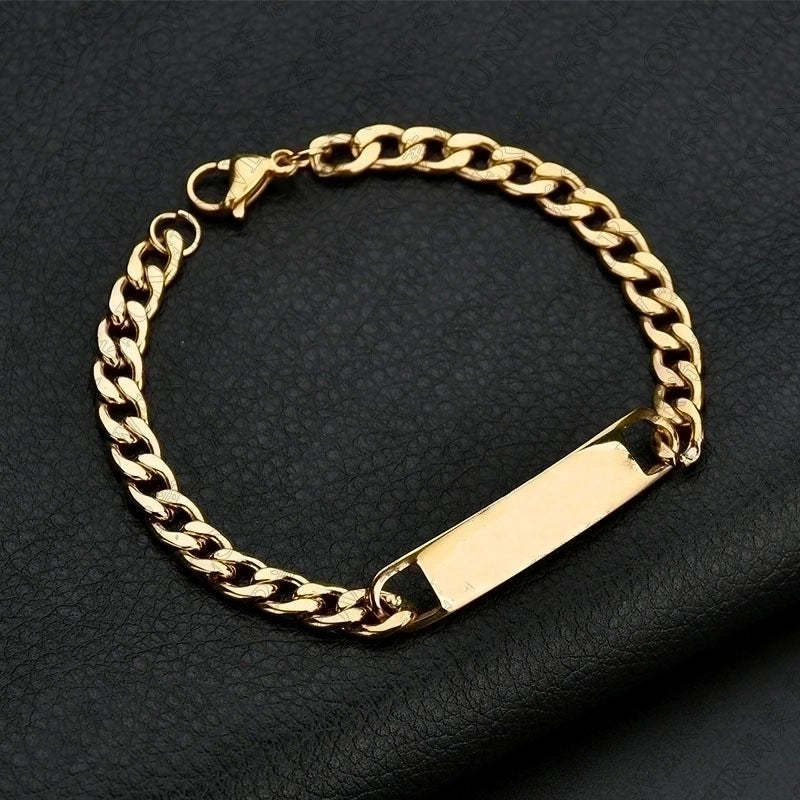 Minimalist Solid Color Stainless Steel Plating Men’s Bracelets