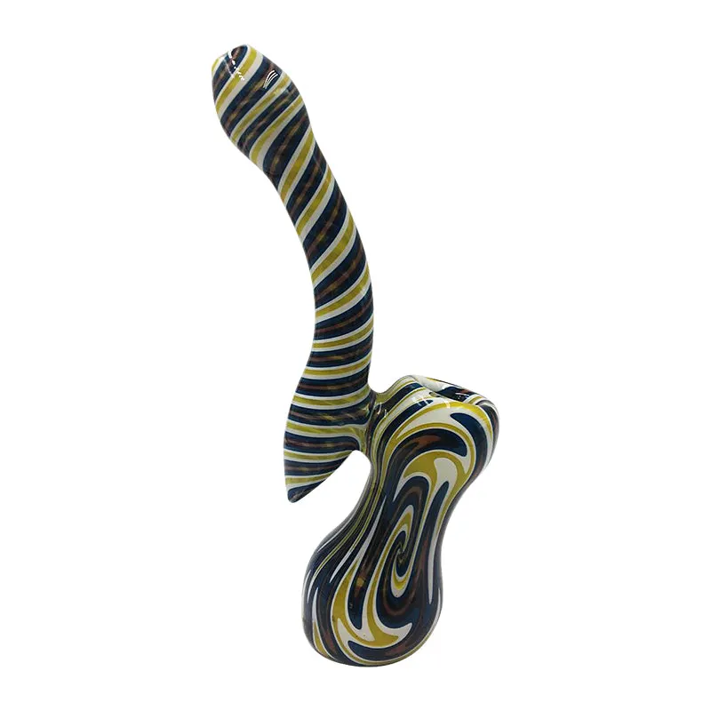 Glass bubbler smoking pipe 