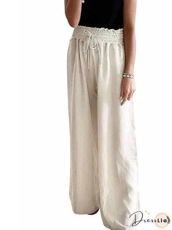 Wide-Leg High-Waisted Women'S Pants In Off-White