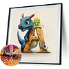 Diamond Painting-DIY Full Round Drill Dinosaur Letter A