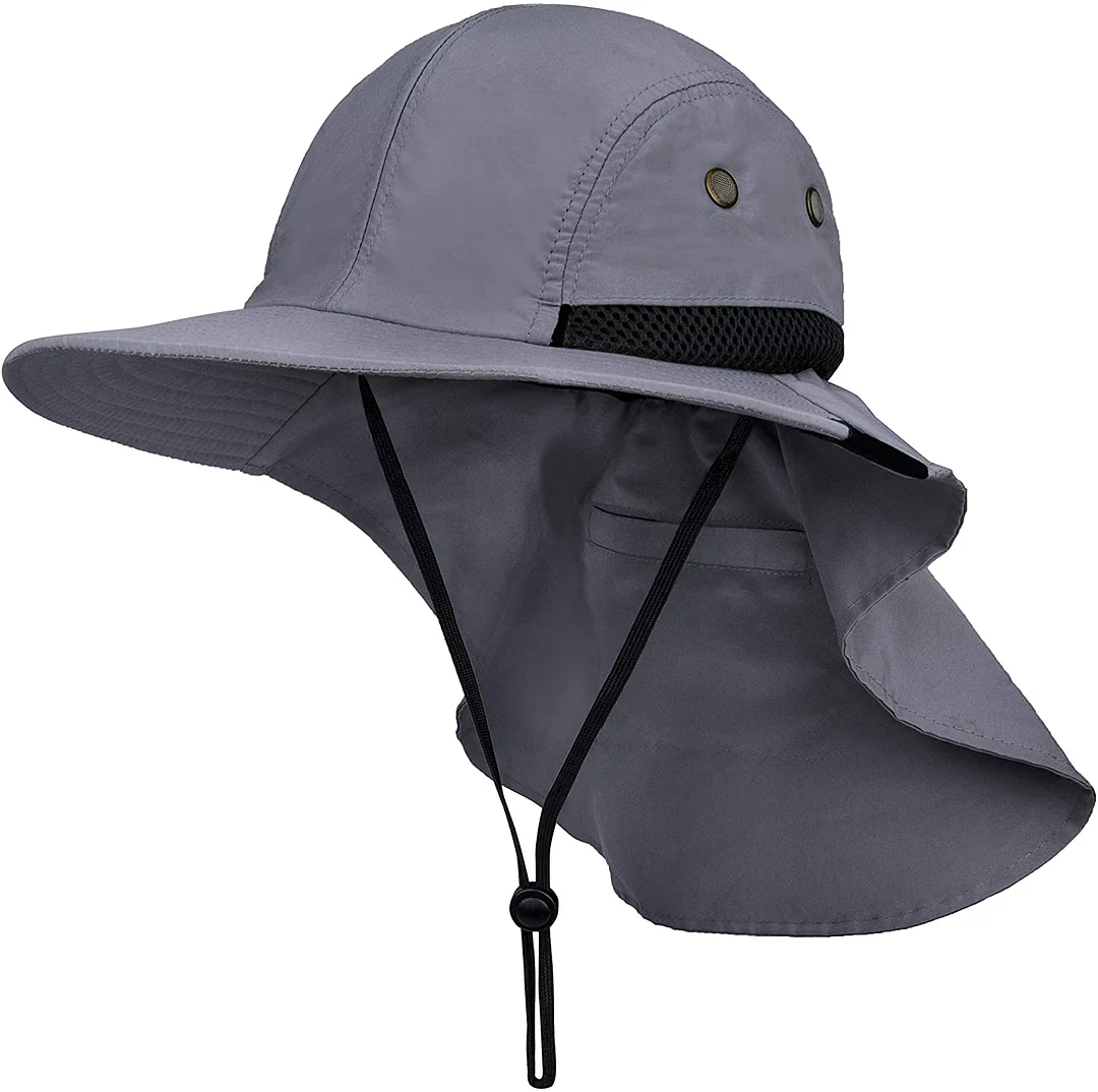 Fishing Hat with Neck Flap, Sun Protection Hiking Hat for Men Women Safari Cap