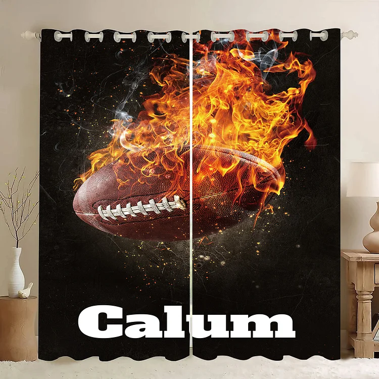 Personalized Kids Football Window Curtain|C17