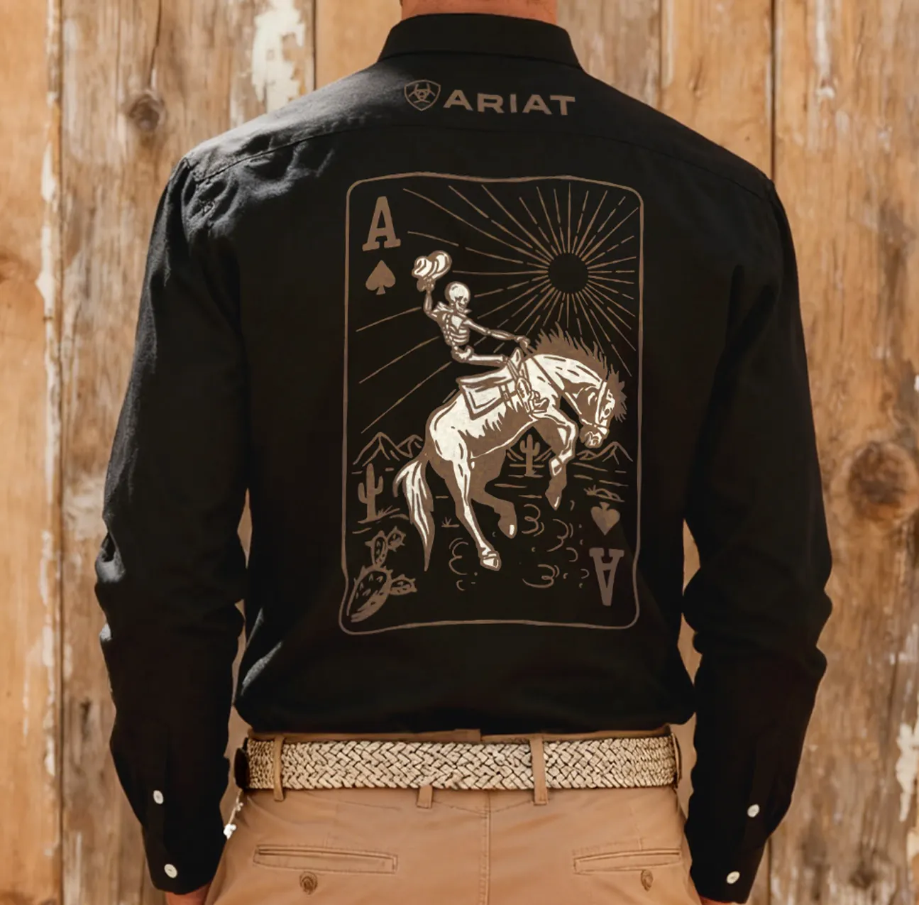 Western-style Playing Card Pattern Shirt