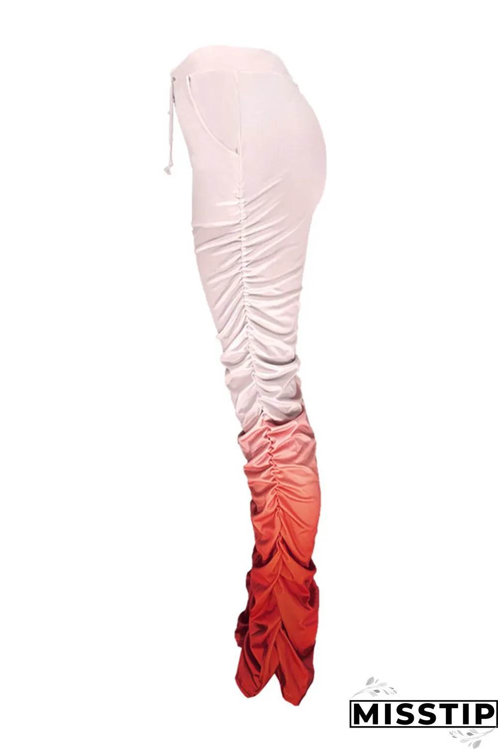 GradientYellow Fashion Casual Gradient Printed Trousers