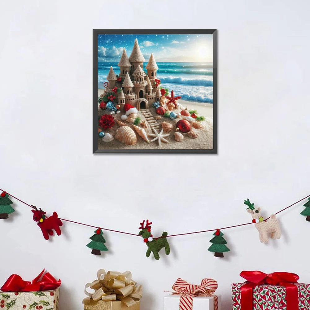 Diamond Painting - Full Round Drill - Beach Castle(Canvas|30*30cm)