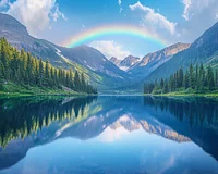 Tranquil Lake in Mountain Valley &ndash; Diamond Painting