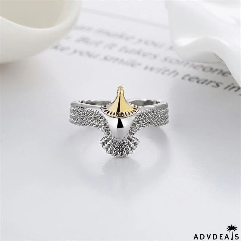 Unisex Old Fashion Eagle Shape Ins Simple Plating Rings