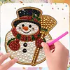 6PCS Cute Snowman DIY Pearl Diamond Painting Christmas Fridge Magnets, Sparkling Rhinestone Refrigerator Magnet Craft Kit for Home Decor & Gifts