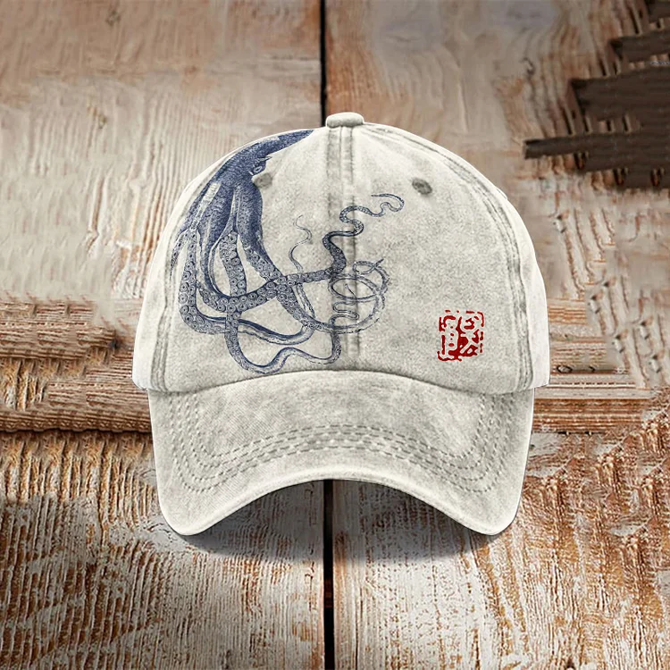 Comstylish Japanese Art Octopus Graphic Baseball Cap