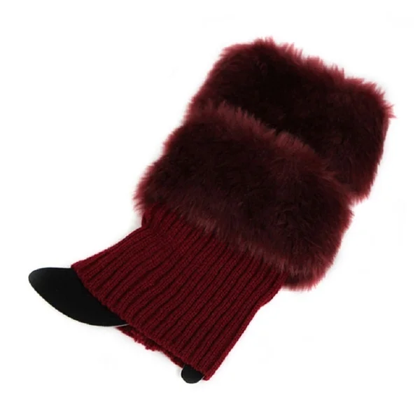 1 Pair Fashion Fur Crochet Knit Leg Warmer Toppers Trim Boot Socks Winter Accessories