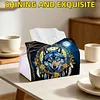 Wolf Dreamcatcher DIY PULeather Diamond Painting Tissue Box for Adults Beginners Gem Art Painting Napkin Holder for Living Room Bedroom Bathroom Table Decor