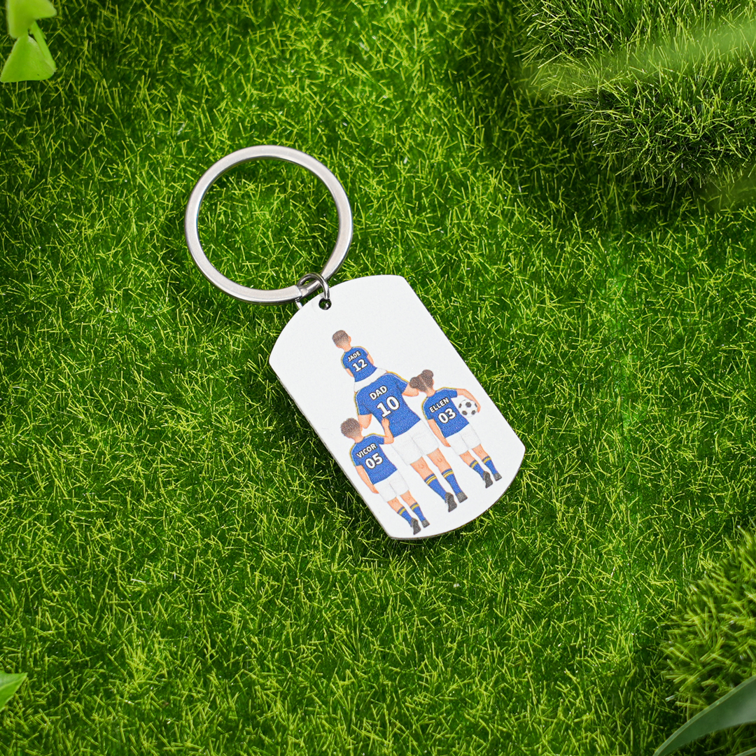 1-3 Names - Personalized Football Team Fist Keychain Customized Name Gift for Mum
