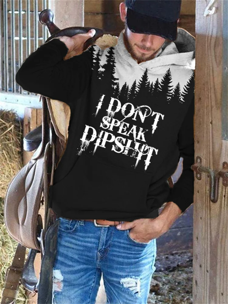 Western Forest Quotes Print Slouchy Hoodie