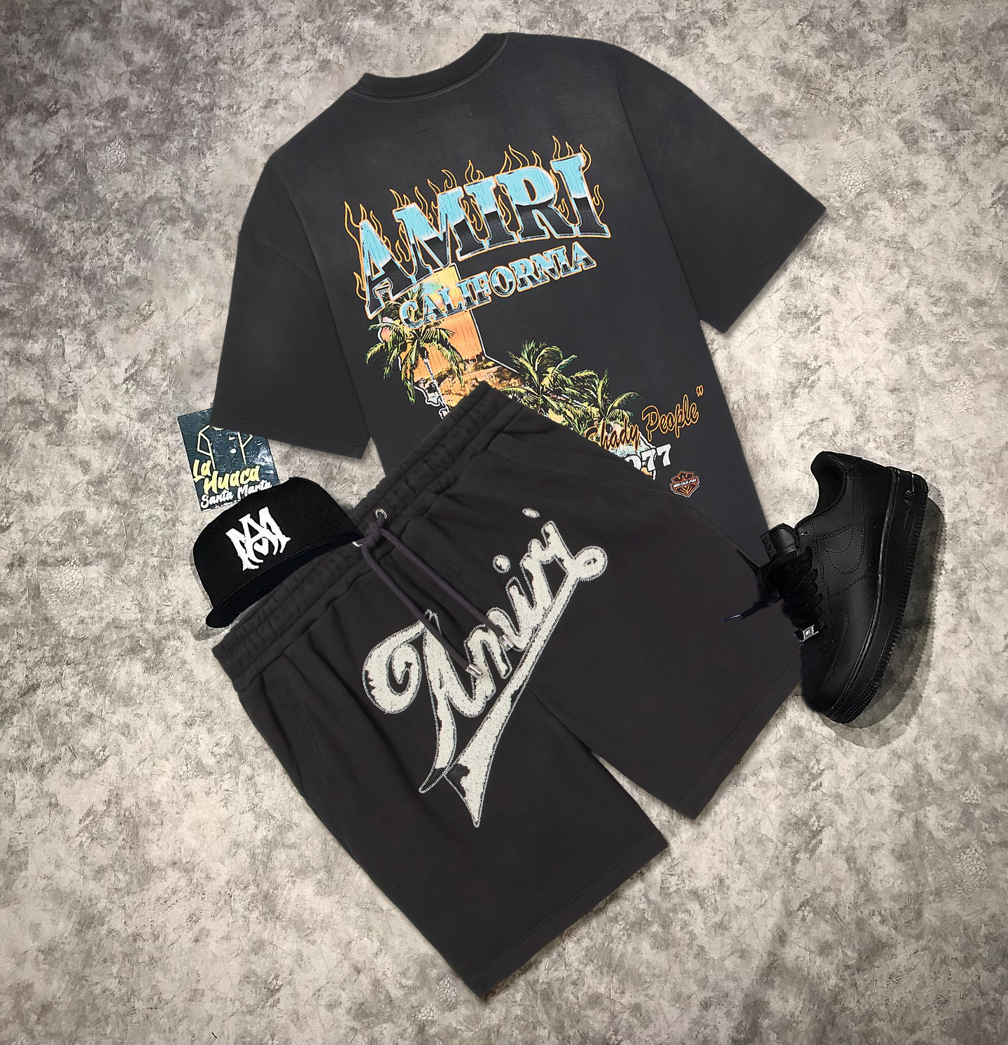 Amiri Relaxed Sunny Place T-Shirt And Shorts Co-Ord
