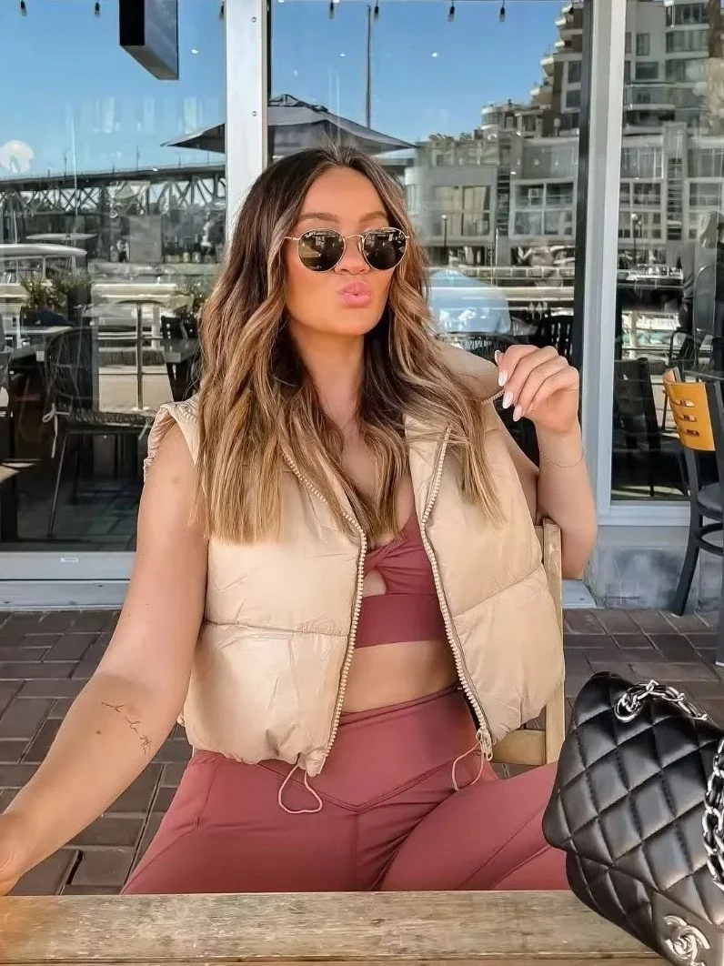 Nigikala Nigikala Color Women's Clothing 2025 Spring And Autumn 2025 New Cotton Vest Zippered Arma A8BS9263