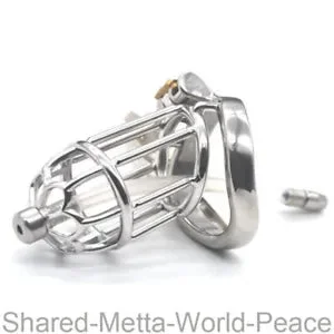 pornhint Pornhint 2023 Stainless Steel Male Chastity Cage Long Men's Locking Belt Restraint Device