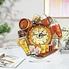 5D DIY Special Shape Diamond Painting Desk Ornament Handmade Clock Kit(Beer Time)