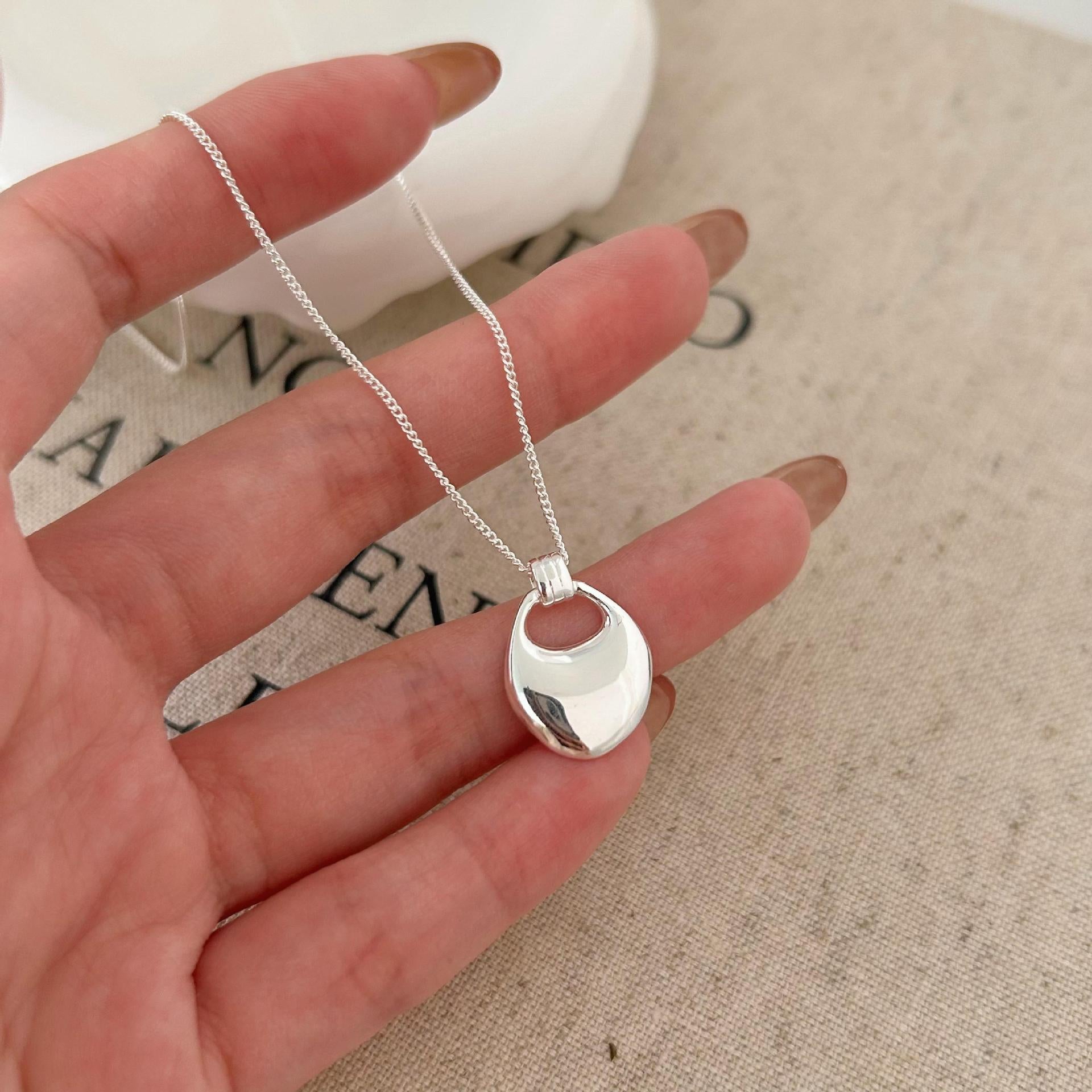 925 Sterling Silver Korean Rabbit Geometric Silver Electroplating Necklaces