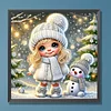 Schneemann-M&auml;dchen speziell geformtes 5D-DIY-Teilbohrer-Diamantkunst-Kit Geschenk 30x30cm
