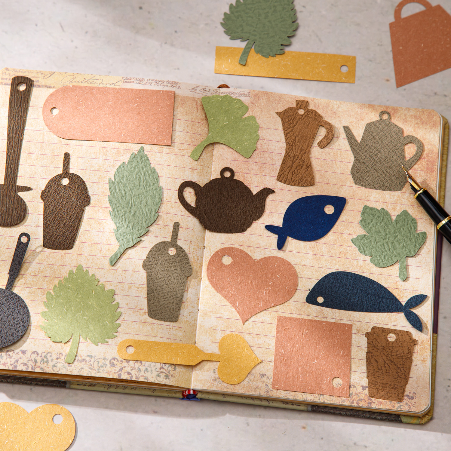 메모 패드 - 라이프 노트 시그니처 시리즈 빈티지 스카이 리프 라벨