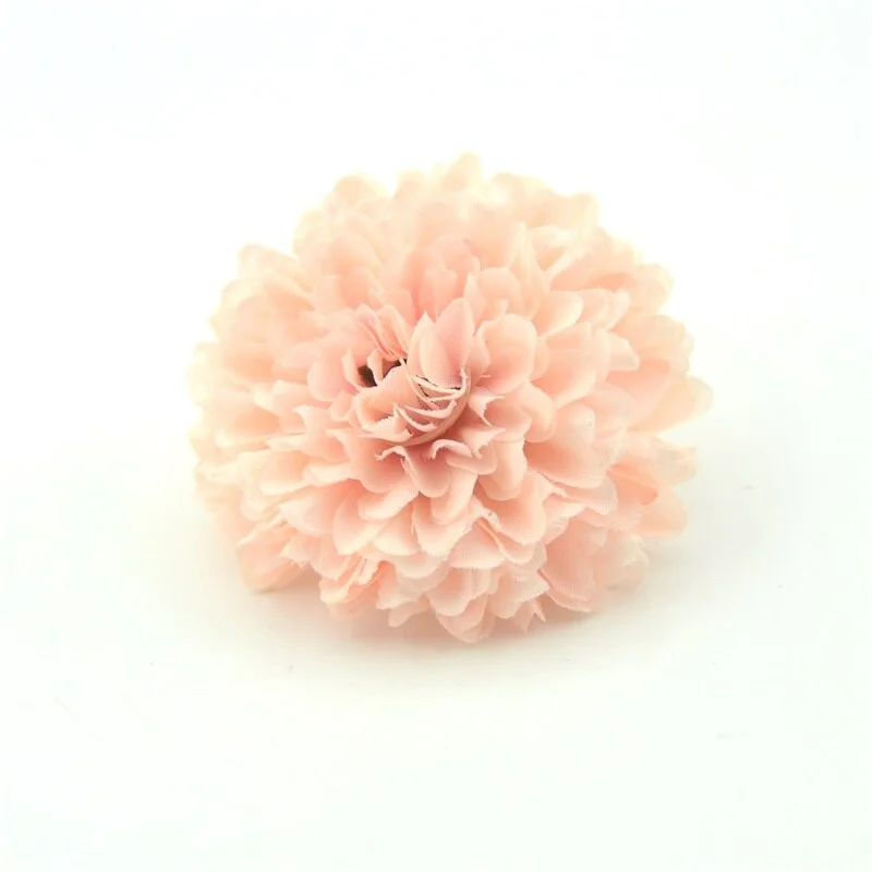 30pcs 5cm Silk Artificial Pompom Carnation Flower Head Hydrangea Wedding Home Decoration DIY Scrapbooking Craft Fake Flowers