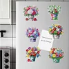 (US Local)Special Shape Flower Barrel Diamond Painting Cartoon Fridge Magnetic Stickers