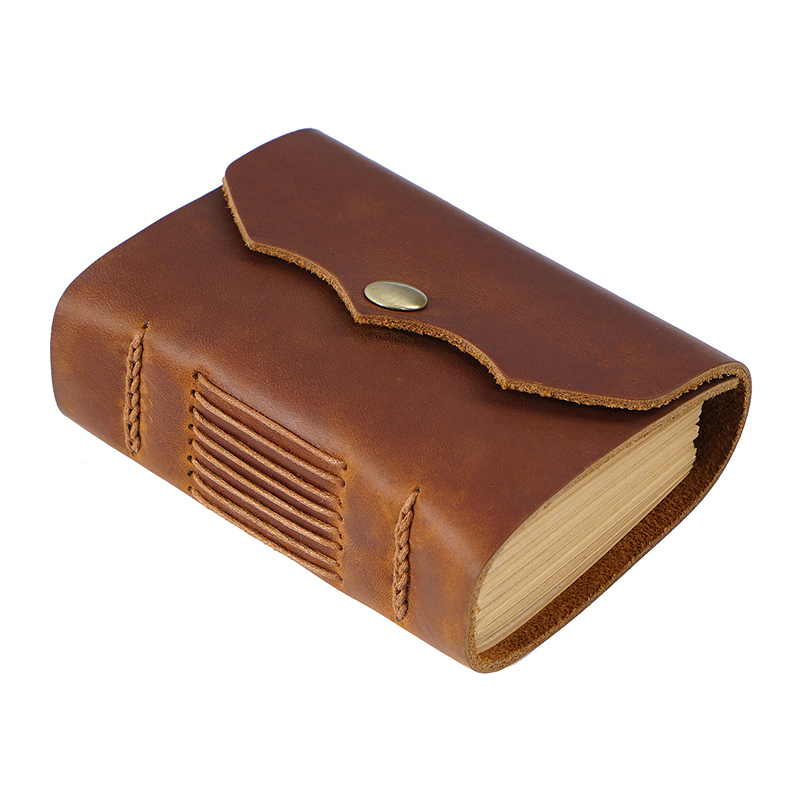 Fromthenon Portable 100% Genuine Leather Cover Notebook Retro Handmade Journals Diary Kraft Paper Sketchbook Gift Stationery