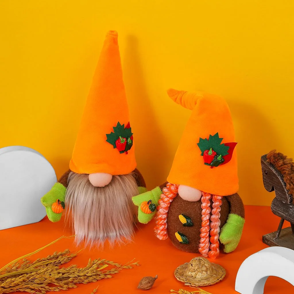 Plush Gnome Farmer Couple For Holiday Gift And Home Decoration、shopify、sdecorshop