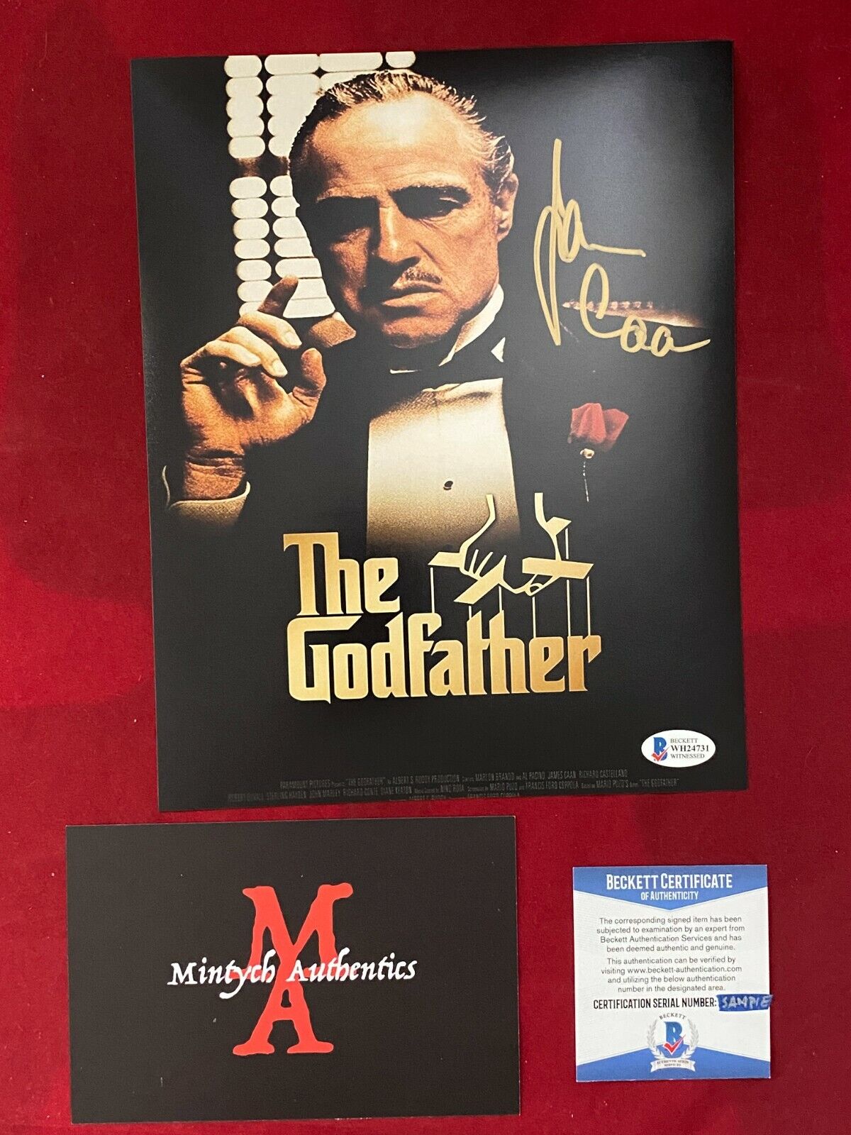 JAMES CAAN AUTOGRAPHED SIGNED 8x10 Photo Poster painting! THE GODFATHER! BECKETT COA! SONNY!