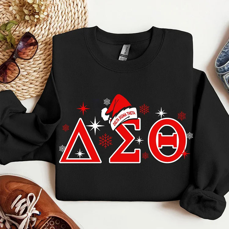 Christmas hat Long Sleeve Round Neck Comfortable Hoodie and Sweatshirt