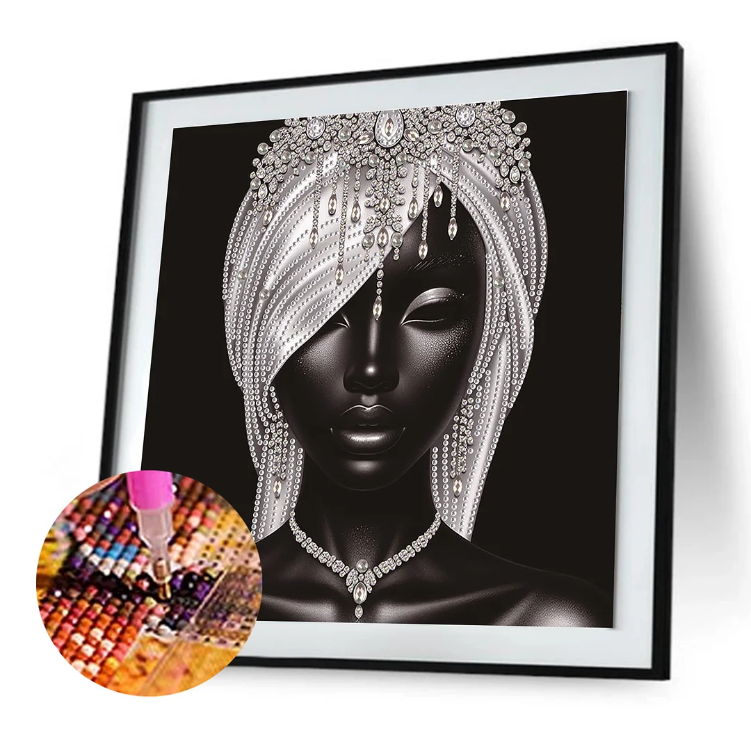 Diamond Painting - Partial Special Shaped Drill - Silver Black Beauty(Canvas|30x30cm)