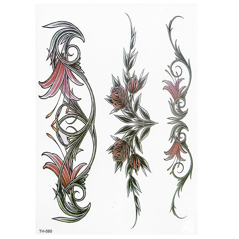 Waterproof Temporary Tattoo Sticker Butterfly Flower Wing Fake Tatto Flash Tatoo Tatouage Temporaire Back Chest For Women Girl