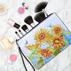 Diamond Painting Sunflower Single Side PU Cosmetic Bag Ladies Clutch