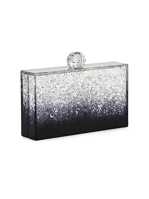 Aquazzura Tequila Crystal-Embellished Glitter Clutch