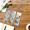 3Pcs DIY Pearl Painting Butterfly Flowers Bookmark with Butterfly Pendant Home Office Supplies Gift for Book Lovers