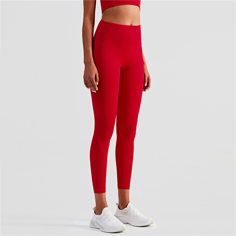 women's red yoga leggings