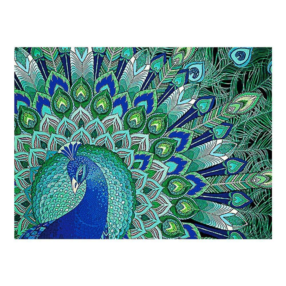 Diamond Painting - Special Shaped Drill - Green Peacock(40*30cm)