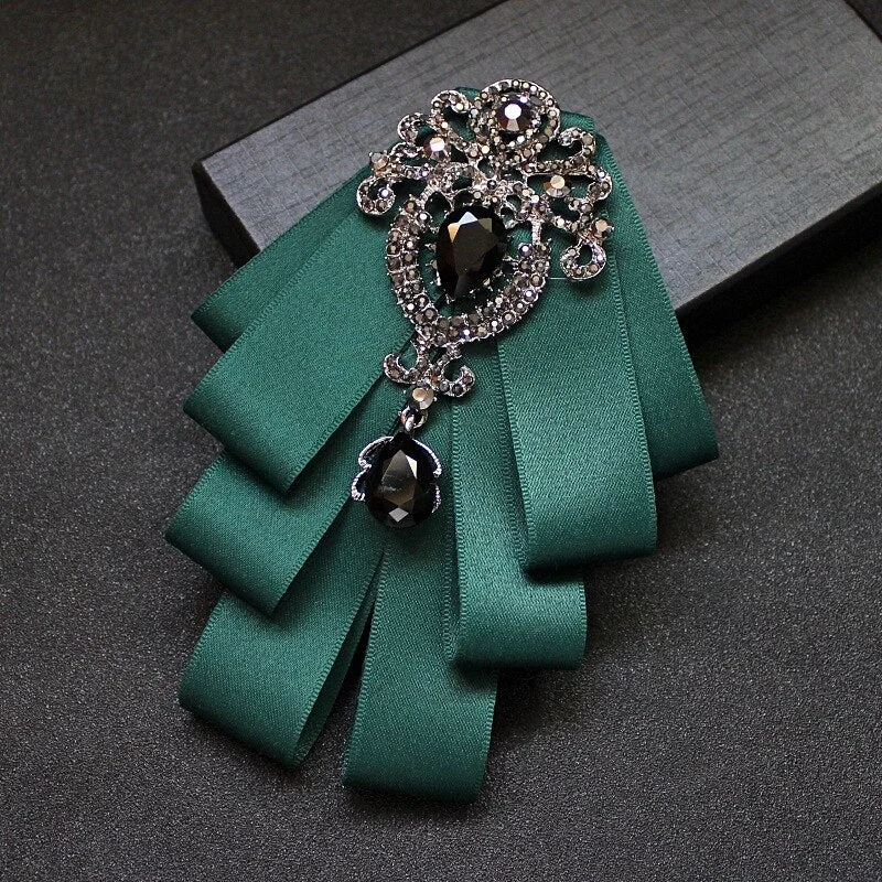 Luxury Black Rhinestone Handmade Bow Tie Men's Wedding Groomsman High-end British Boy Business Suit Shirt Bowtie Set