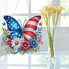 DIY Flag Butterfly Double Sided Acrylic Diamond Painting Hanging Pendant
