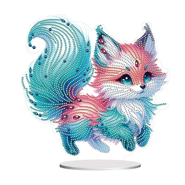 Acrylic Colourful Fox Diamond Painting Desktop Decorations for