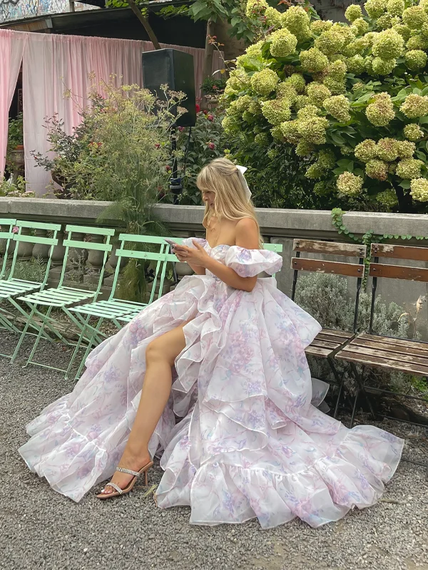Printed Chiffon Vacation Maxi Dress